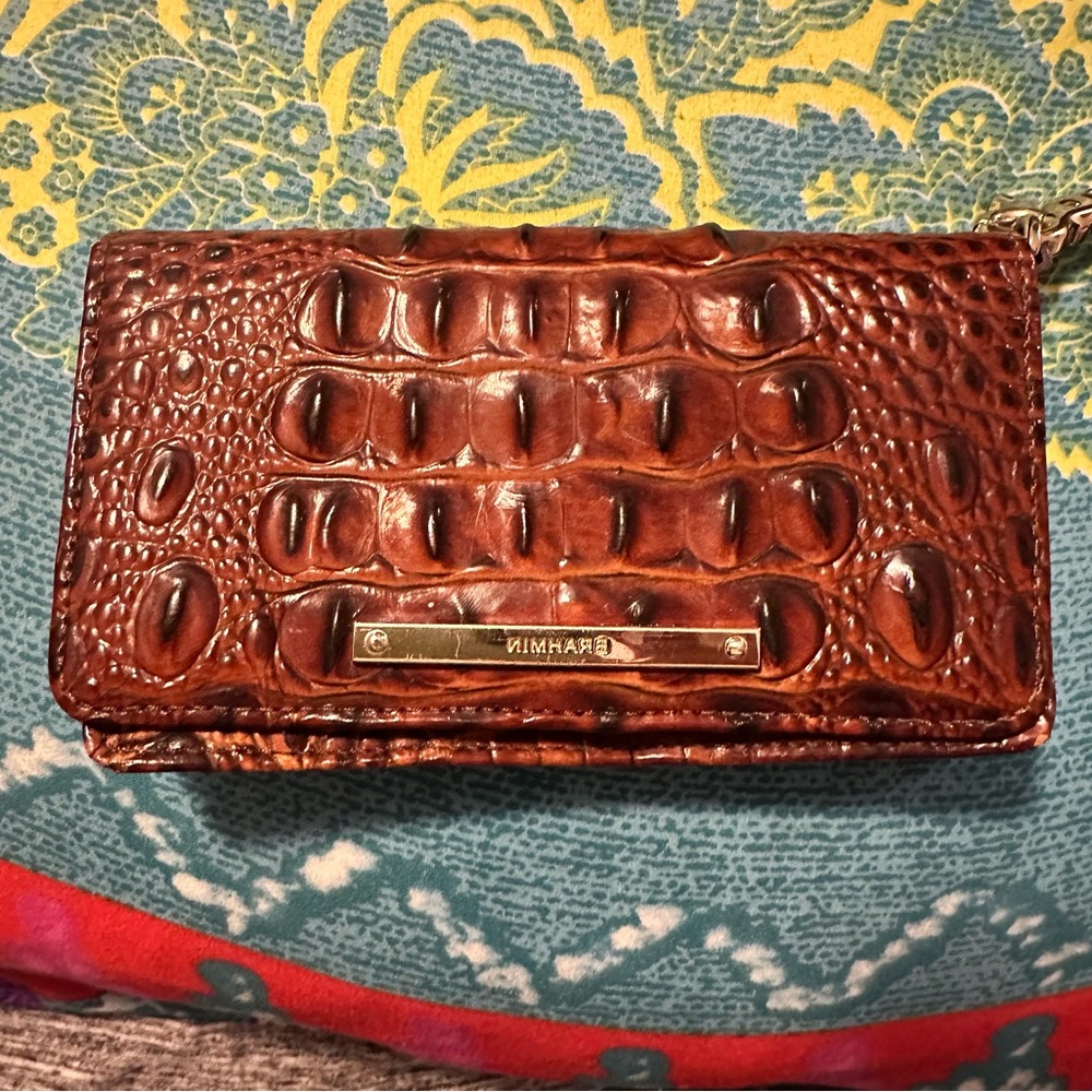 Brahmin Brown Croc-Embossed Wallet